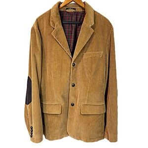L.L.Bean Corduroy Blazer like NEW Jacket Camel Tan Sz 44 Reg Elbow Patches Rare
